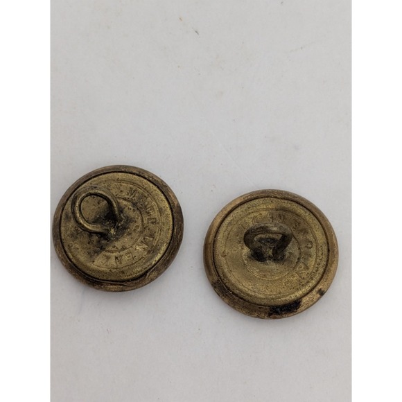 2 VTG Antique Script P Police Uniform Button with Made In England Backmark - Picture 3 of 5